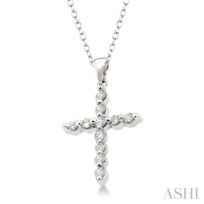 Silver Cross Petite Diamond Fashion Pendant-2