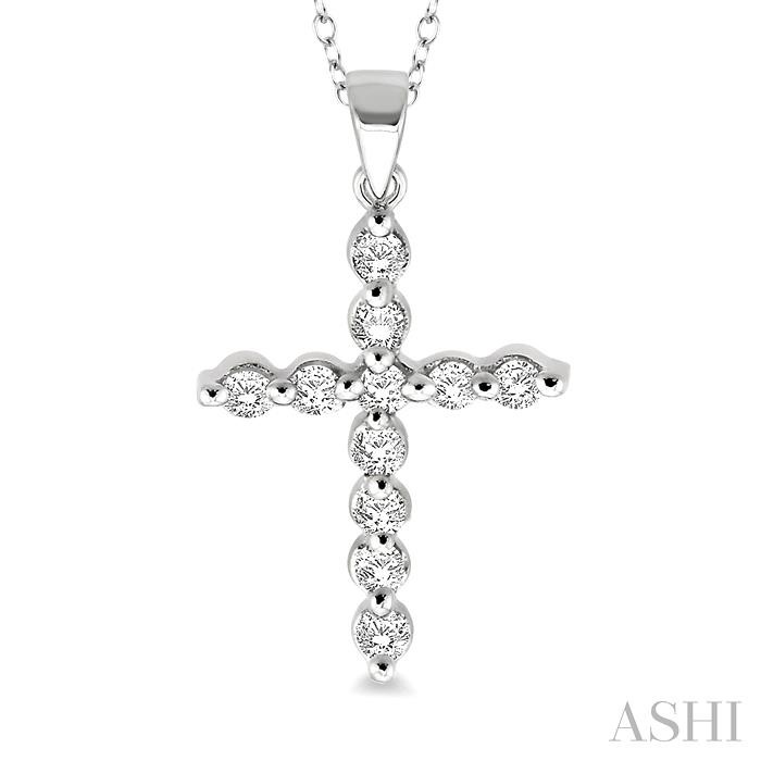 Silver Cross Petite Diamond Fashion Pendant-3