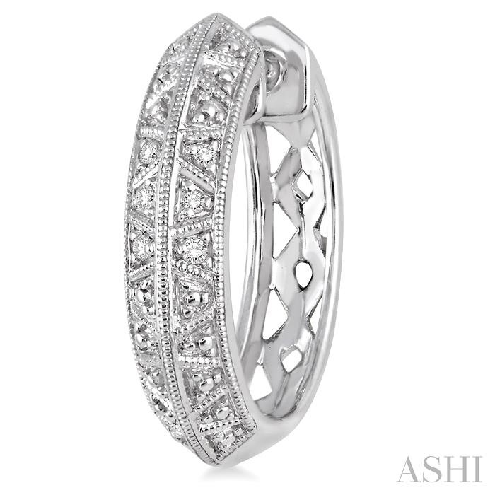 Silver Diamond Hoop Earrings-3