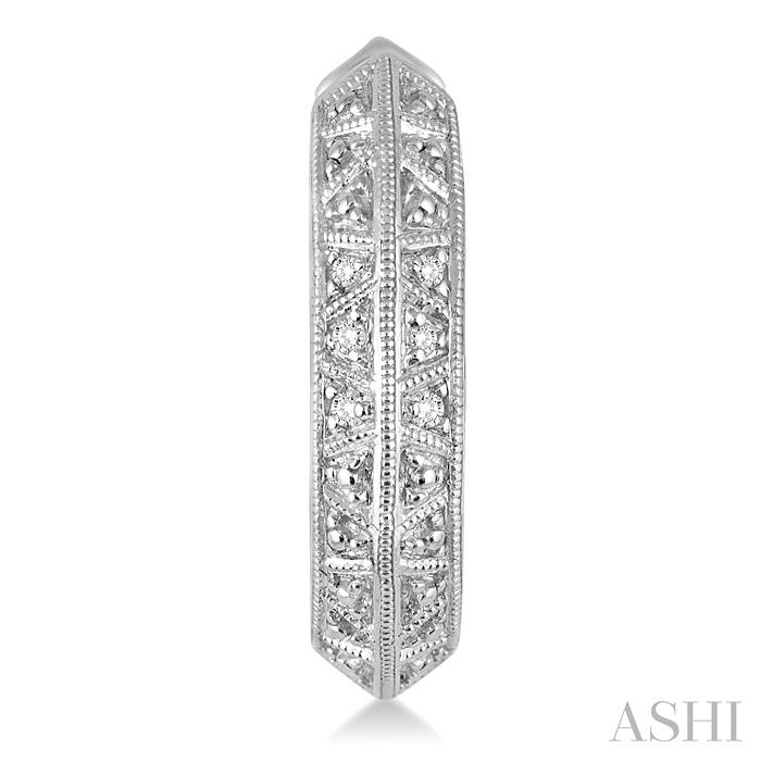 Silver Diamond Hoop Earrings-2