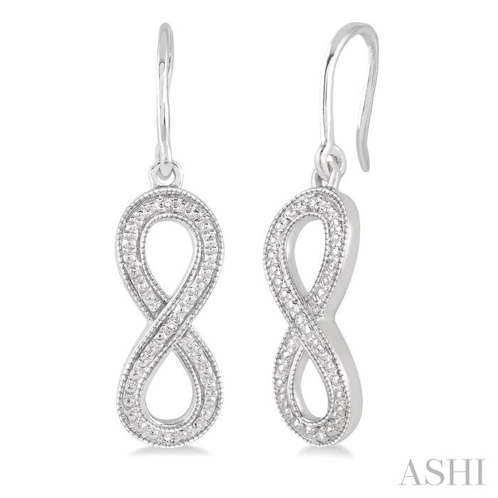 SILVER INFINITY DIAMOND FASHION EARRINGS