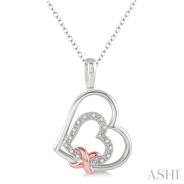 SILVER HEART SHAPE DIAMOND FASHION PENDANT