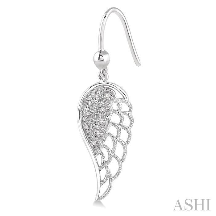 Silver Angel Wings Diamond Fashion Earrings-3