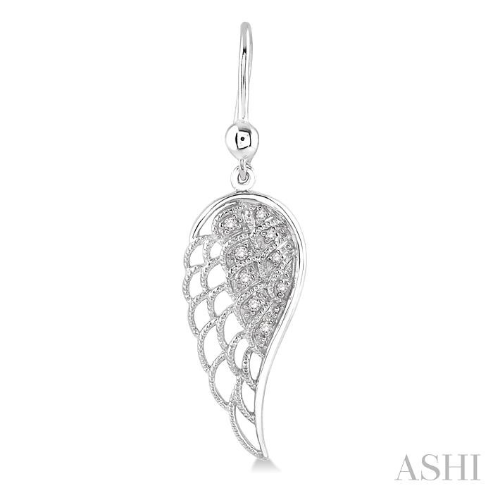 Silver Angel Wings Diamond Fashion Earrings-2