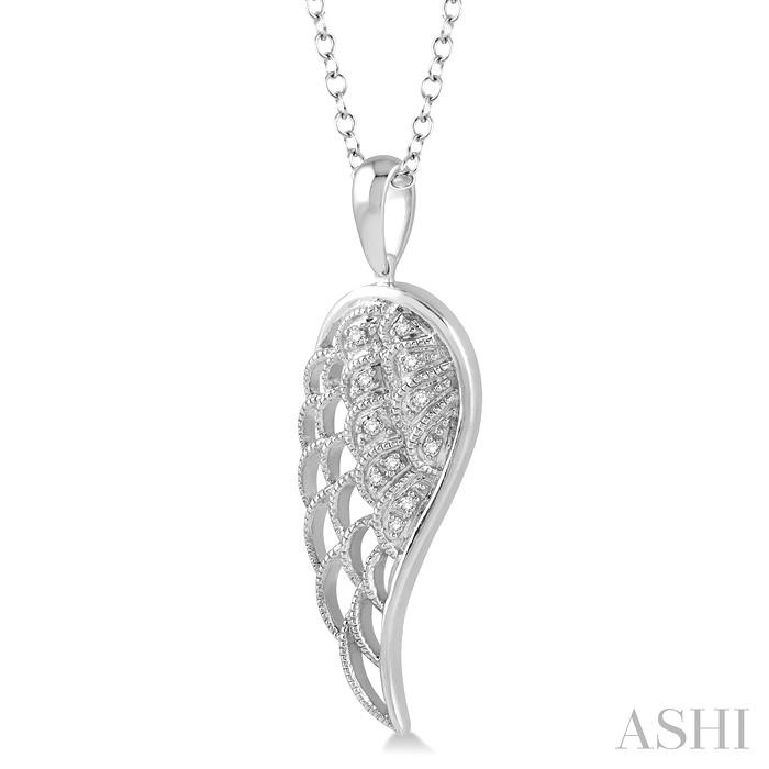 Silver Angel Wings Diamond Fashion Pendant-2
