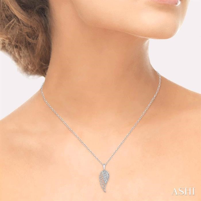 Silver Angel Wings Diamond Fashion Pendant-4