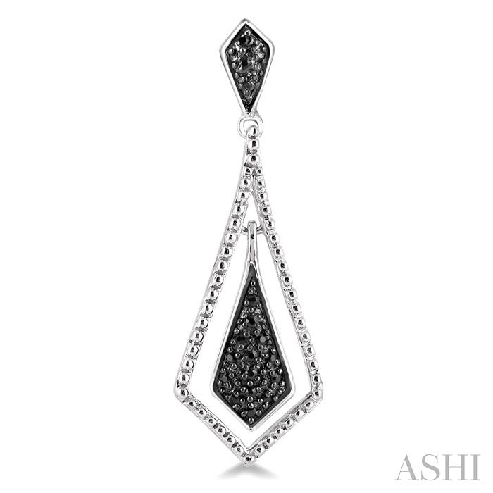 Silver Black Diamond Fashion Earrings-2