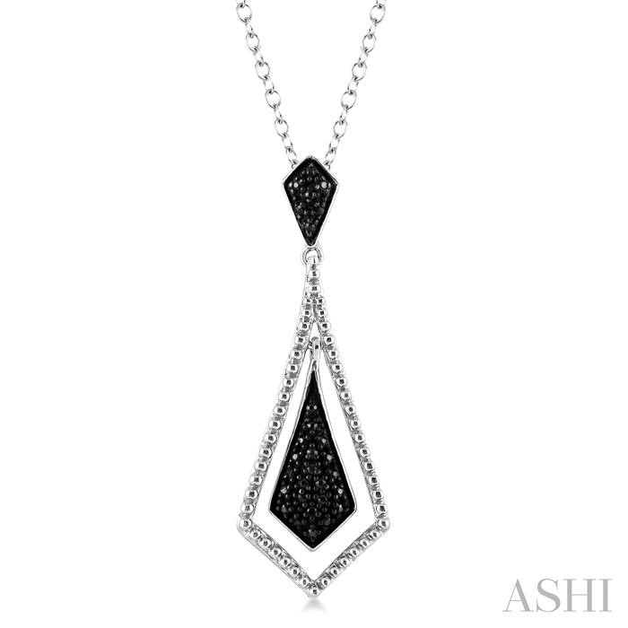 SILVER BLACK DIAMOND FASHION PENDANT