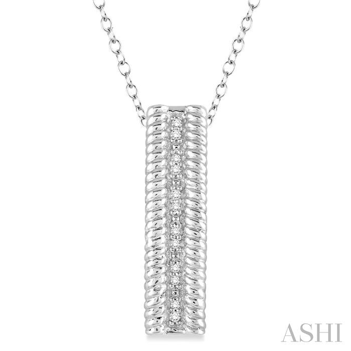 SILVER ROPE DIAMOND PENDANT