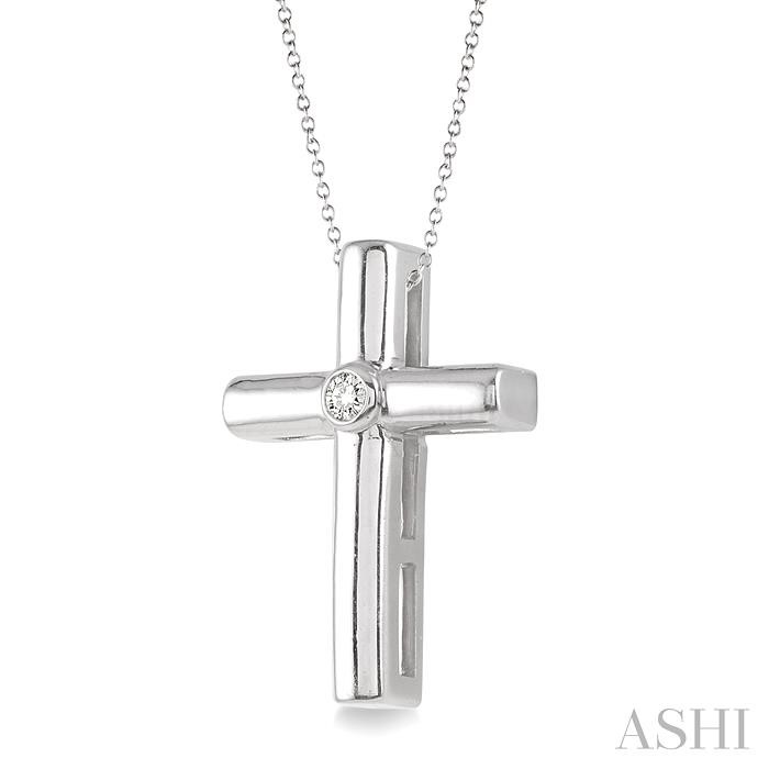 Silver Cross Diamond Fashion Pendant-2