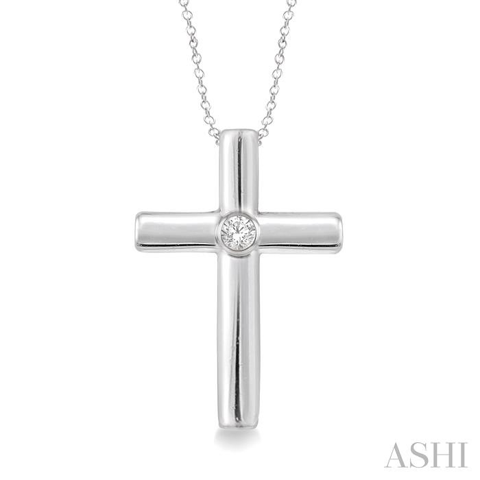 SILVER CROSS DIAMOND PENDANT