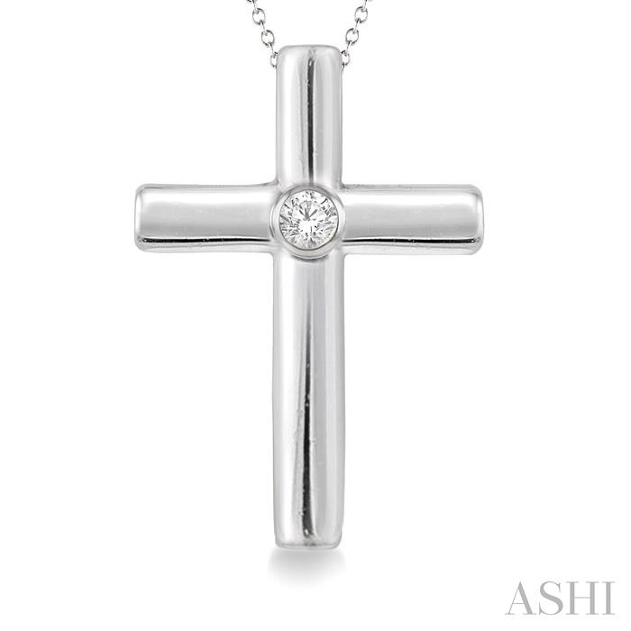 Silver Cross Diamond Fashion Pendant-3