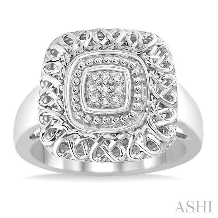 Silver Cushion Shape Diamond Ring-2