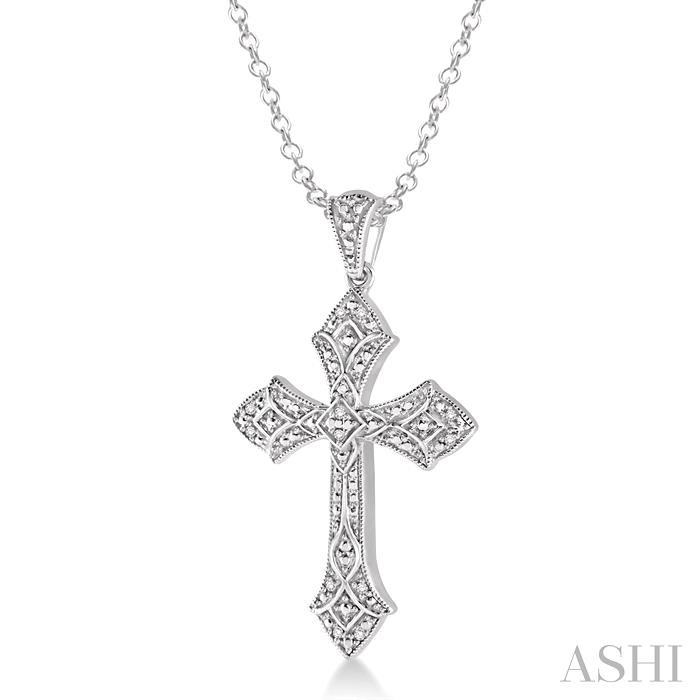 Silver Cross Diamond Fashion Pendant-2