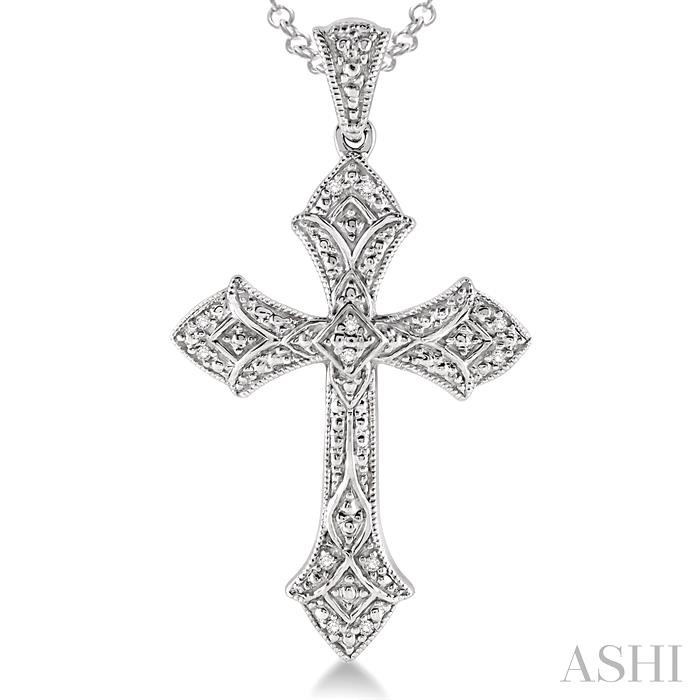 Silver Cross Diamond Fashion Pendant-3