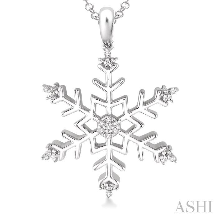 Silver Snow Flake Diamond Fashion Pendant-3