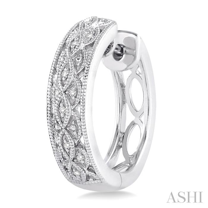 Silver Diamond Hoop Earrings-3