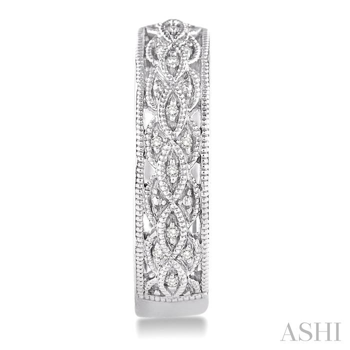 Silver Diamond Hoop Earrings-2