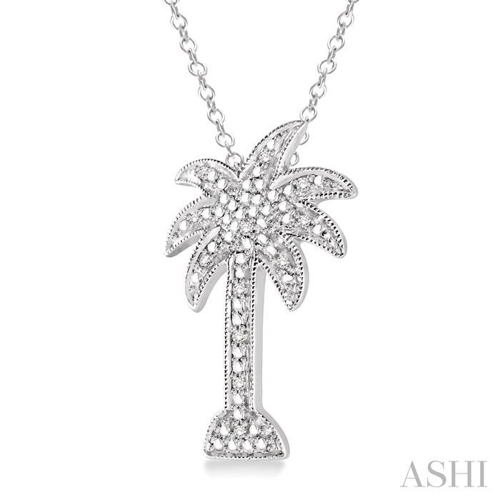 Silver Palm Tree Diamond Fashion Pendant-2