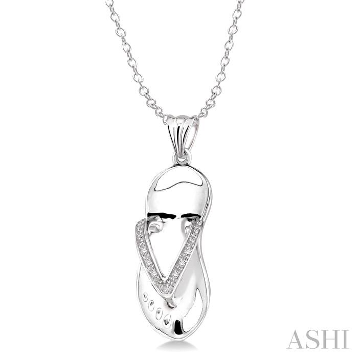 Silver Flip Flop Diamond Fashion Pendant-2