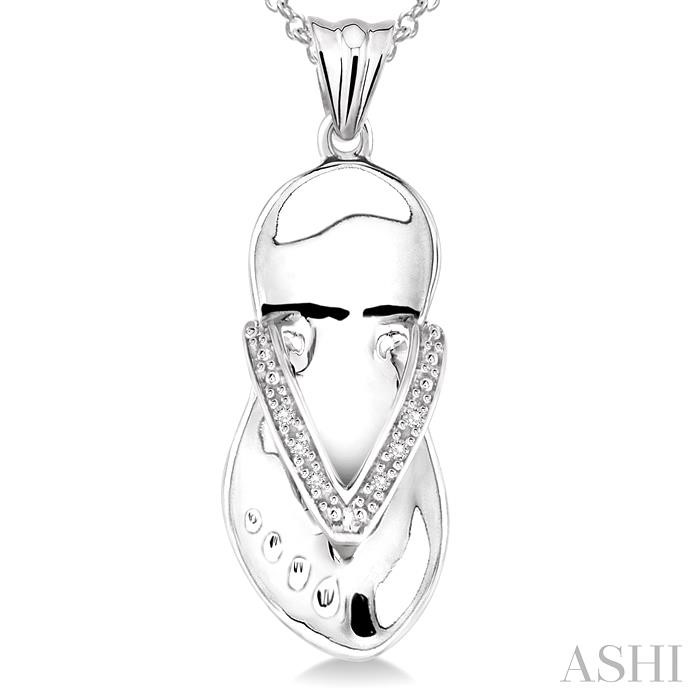 Silver Flip Flop Diamond Fashion Pendant-3