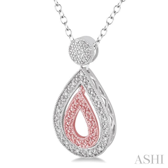 Silver Pear Shape Diamond Fashion Pendant-2