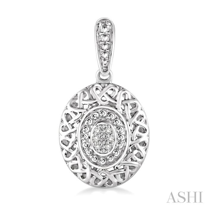 Silver Oval Shape Diamond Earrings-2