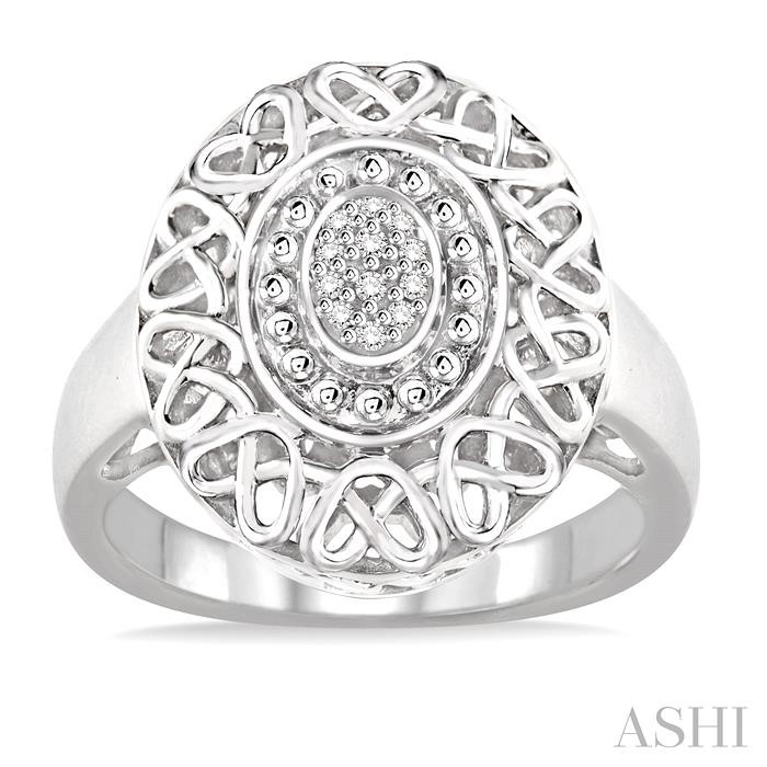 Silver Oval Shape Diamond Ring-2