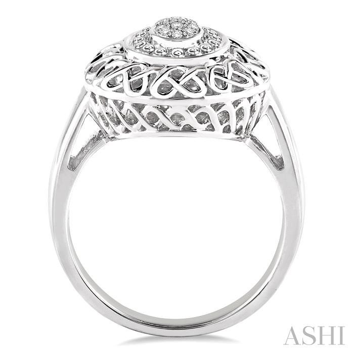 Silver Oval Shape Diamond Ring-3