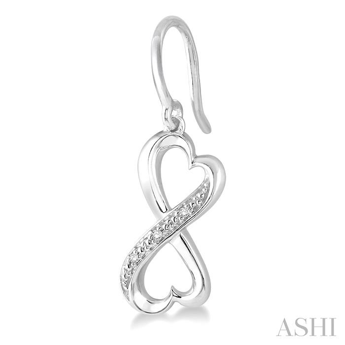 Silver Infinity Heart Shape Diamond Fashion Earrings-3