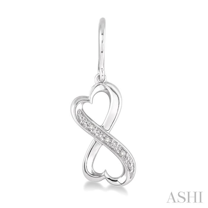Silver Infinity Heart Shape Diamond Fashion Earrings-2