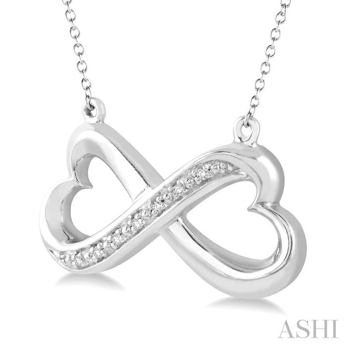 Silver Infinity Heart Shape Diamond Fashion Pendant-2
