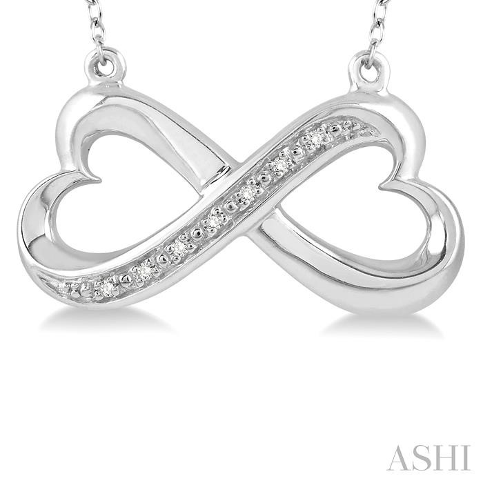 Silver Infinity Heart Shape Diamond Fashion Pendant-3