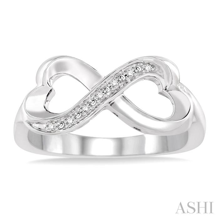 Silver Infinity Heart Shape Diamond Fashion Ring-2