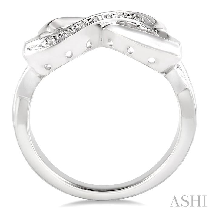 Silver Infinity Heart Shape Diamond Fashion Ring-3