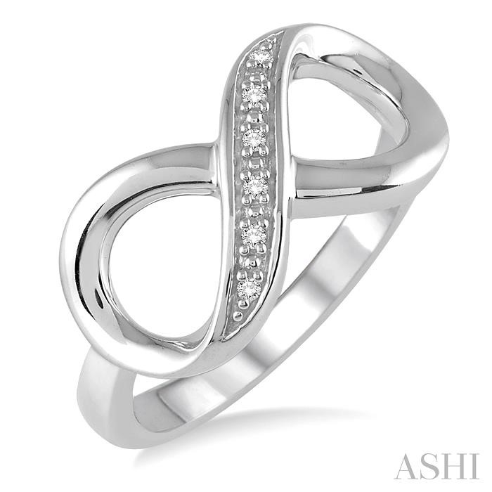 SILVER INFINITY SHAPE DIAMOND FASHION RING