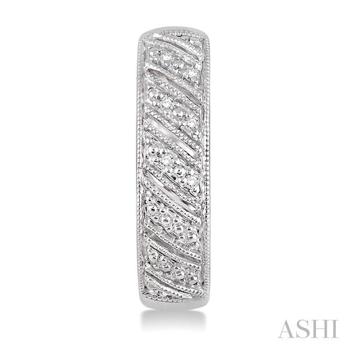 Silver Diamond Hoop Earrings-2