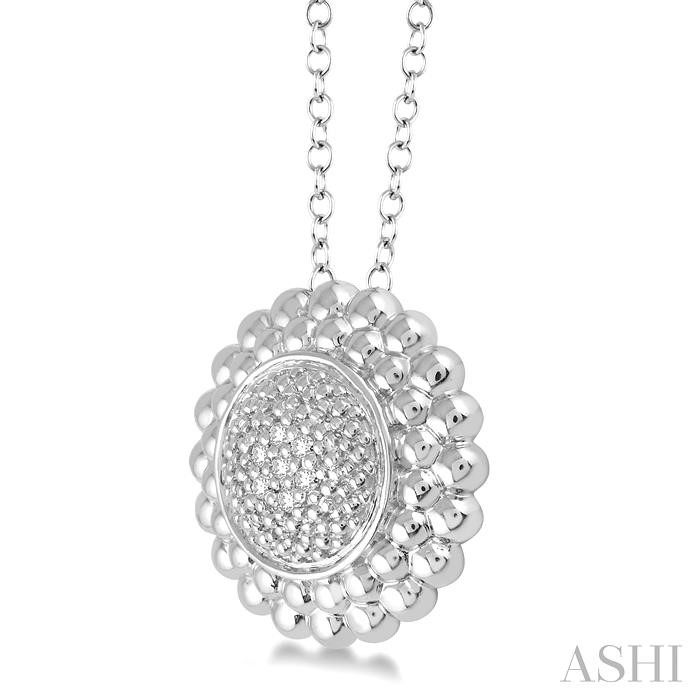 Silver Round Bead Diamond Pendant-2