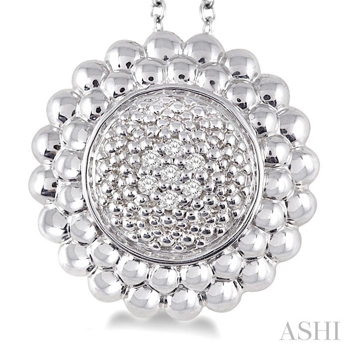 Silver Round Bead Diamond Pendant-3