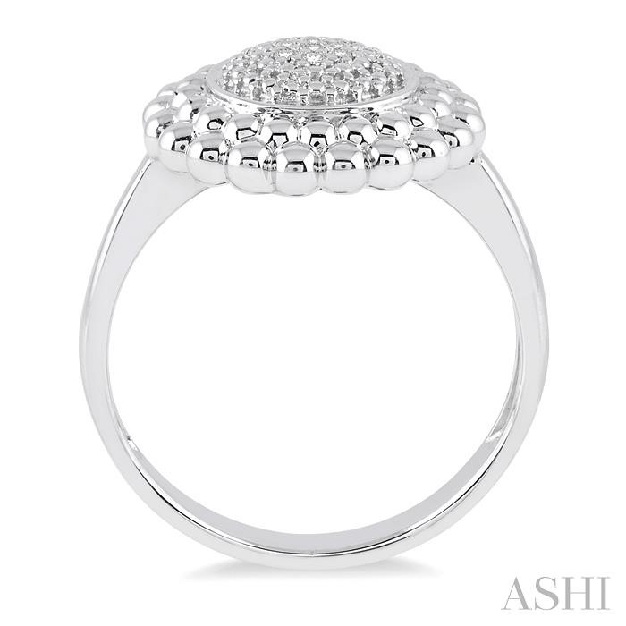 Silver Round Bead Diamond Ring-3