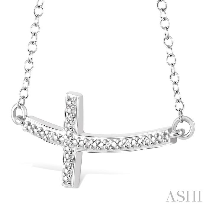 Silver Cross Diamond Fashion Pendant-2