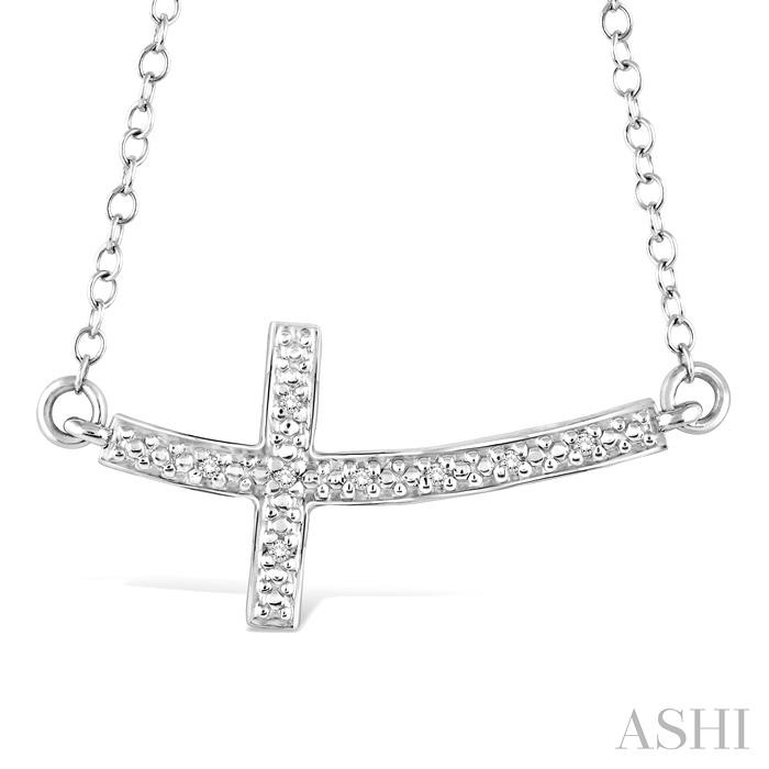 SILVER CROSS DIAMOND PENDANT