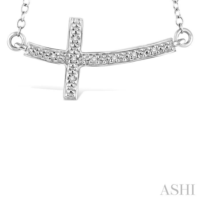 Silver Cross Diamond Fashion Pendant-3
