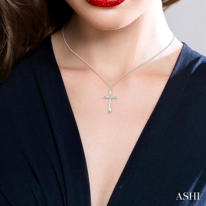 Silver Cross Diamond Fashion Pendant-4