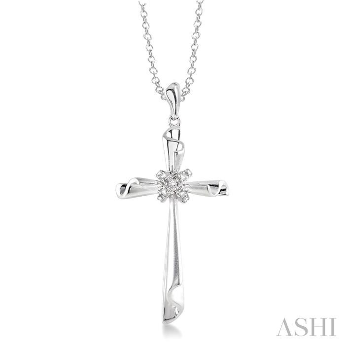 SILVER CROSS DIAMOND PENDANT