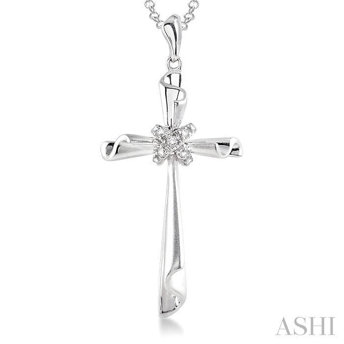 Silver Cross Diamond Fashion Pendant-3