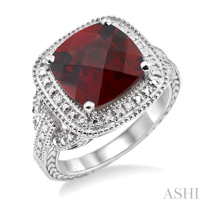 SILVER GEMSTONE & DIAMOND RING