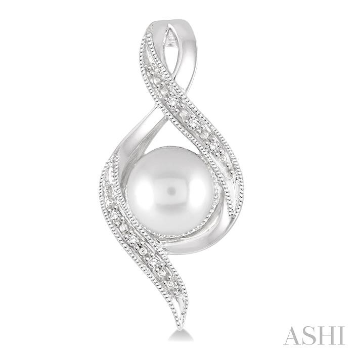 Silver Pearl & Diamond Earrings-2