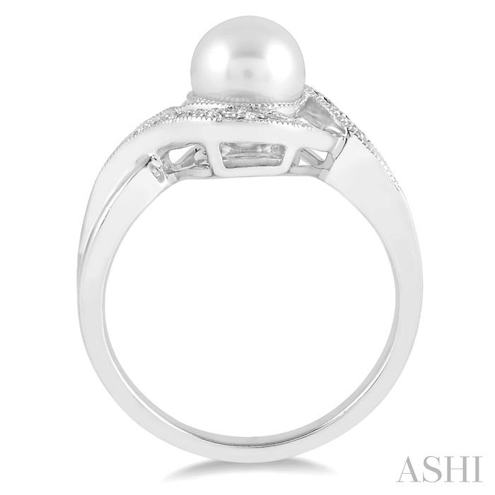 Silver Pearl & Diamond Ring-3