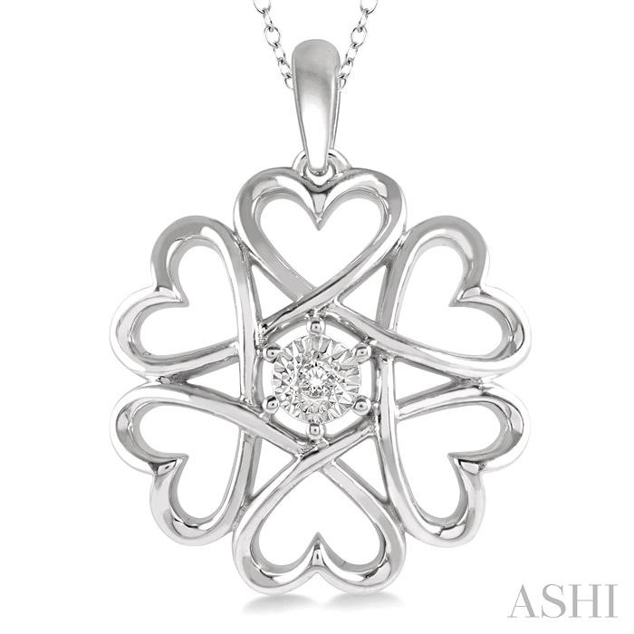 Silver Heart Shape Diamond Fashion Pendant-3